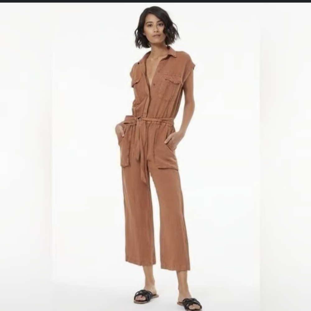 YFB Cuba Linen Jumpsuit Caramel
